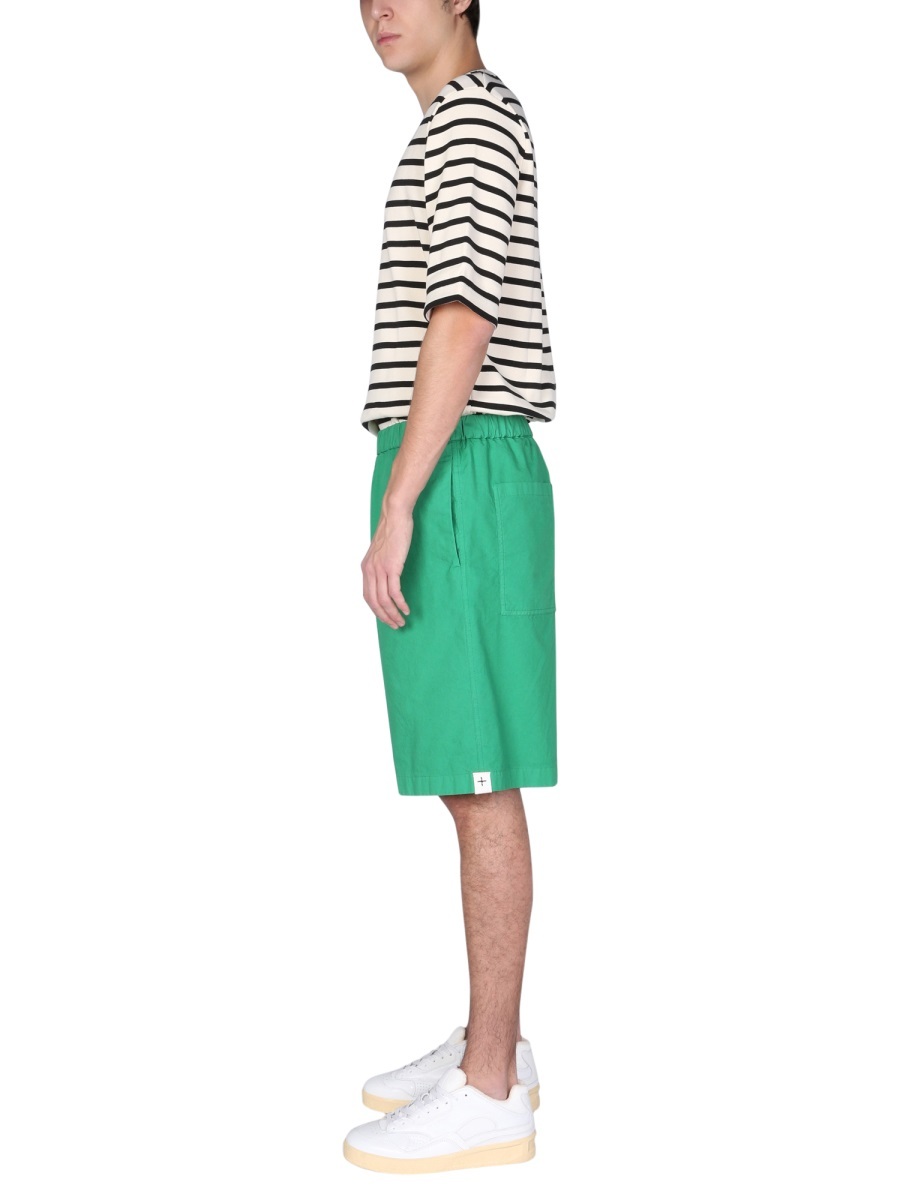 Jil Sander Relaxed Fit Bermuda In Green