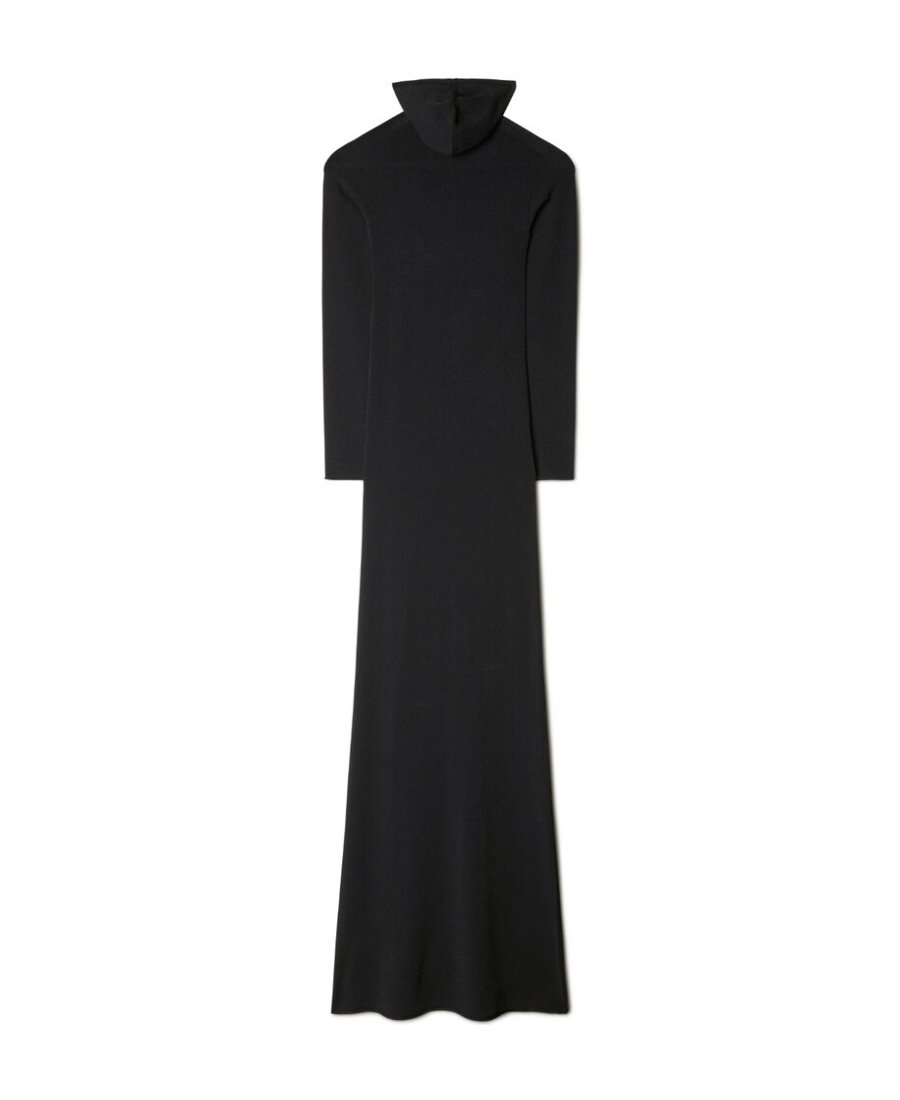 Off-white Off White High Neck Long Dress In Black