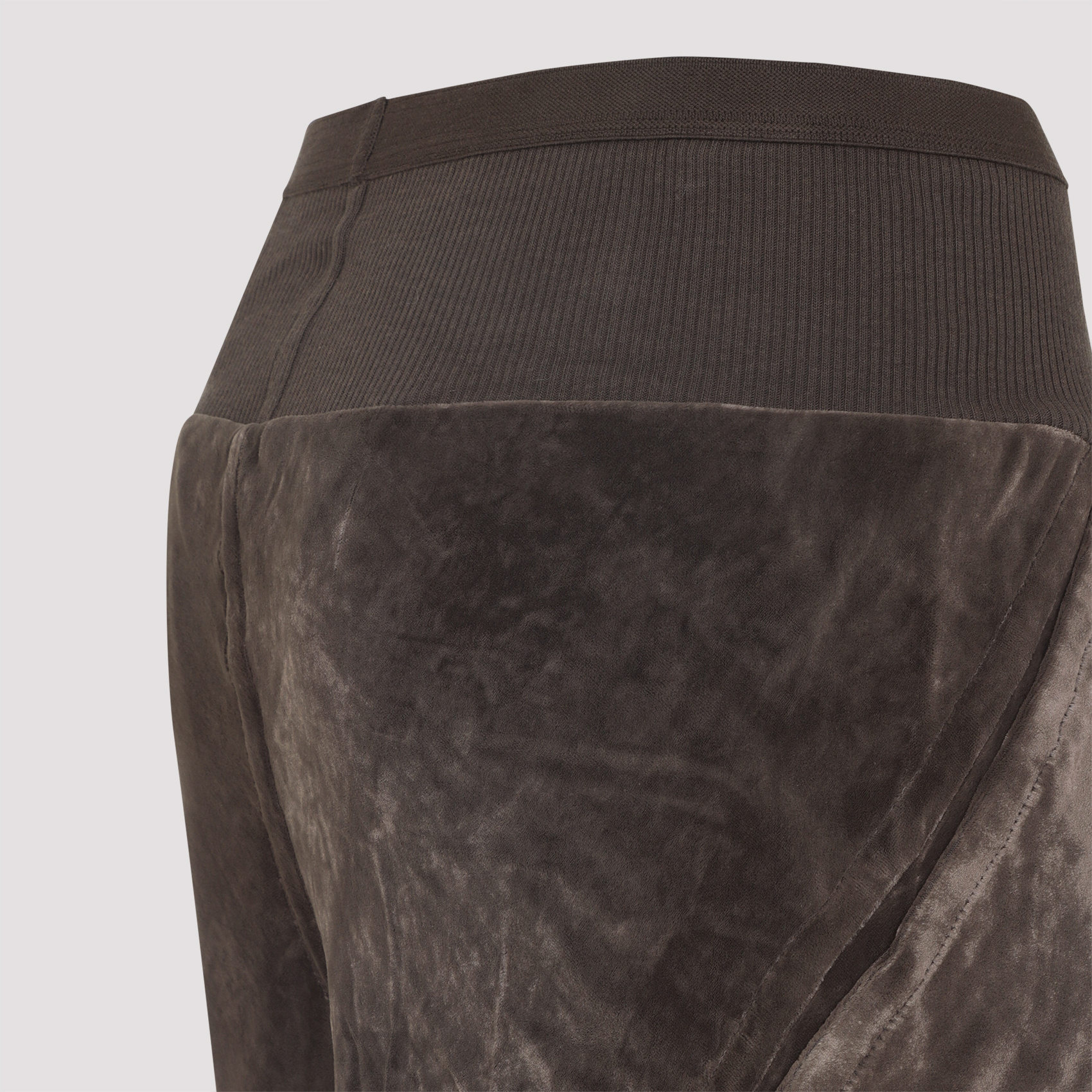 Rick Owens Elastic Waist Casual Pants In Brown