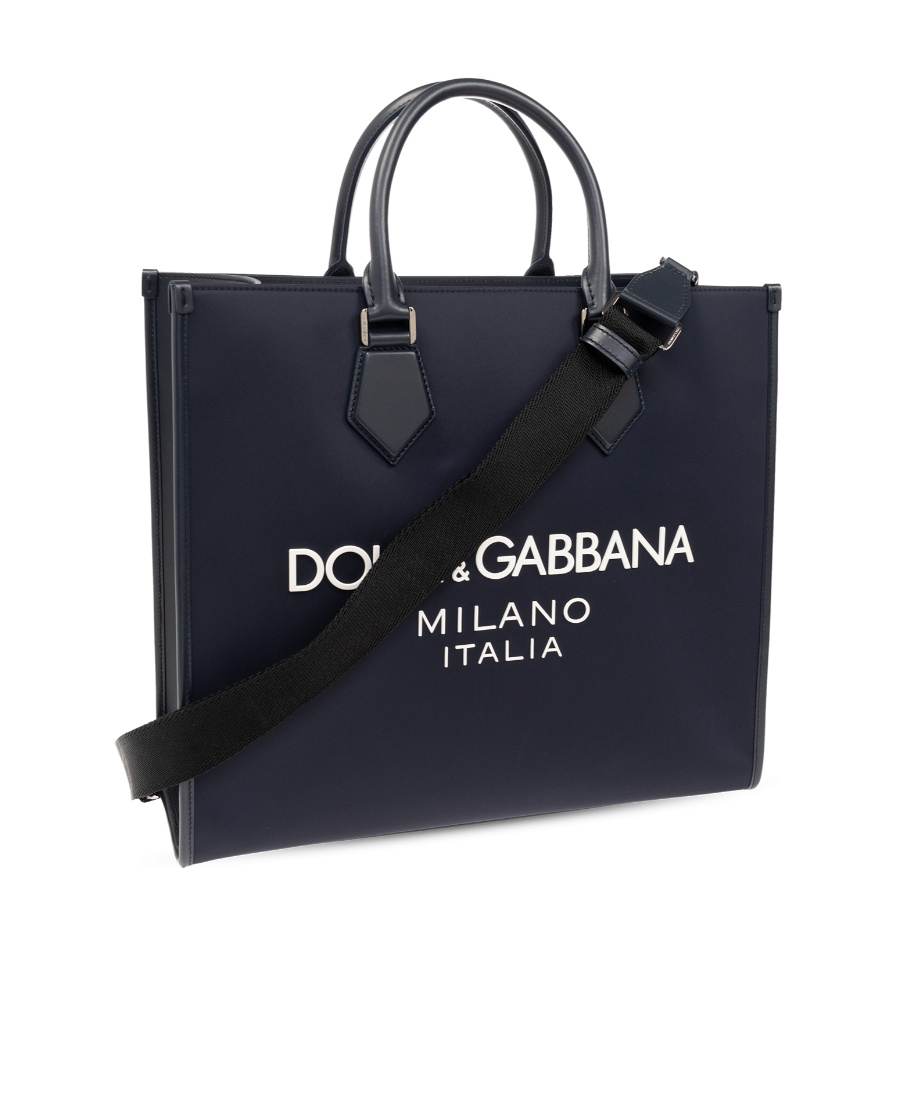 Dolce & Gabbana Large Coated Logo Tote Bag In Black