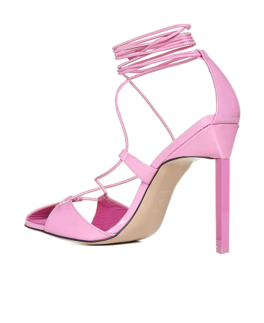 Attico Adele 105 Calf Leather Sandals In Pink