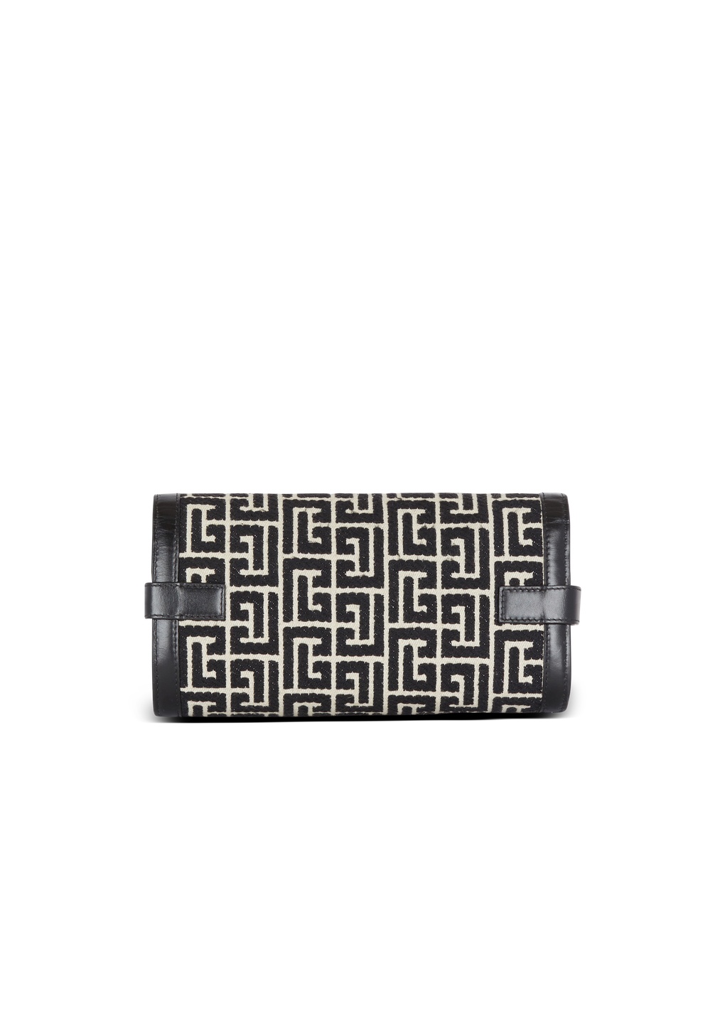 Balmain B-buzz Pouch 23 In Monogrammed Jacquard Canvas And Leather