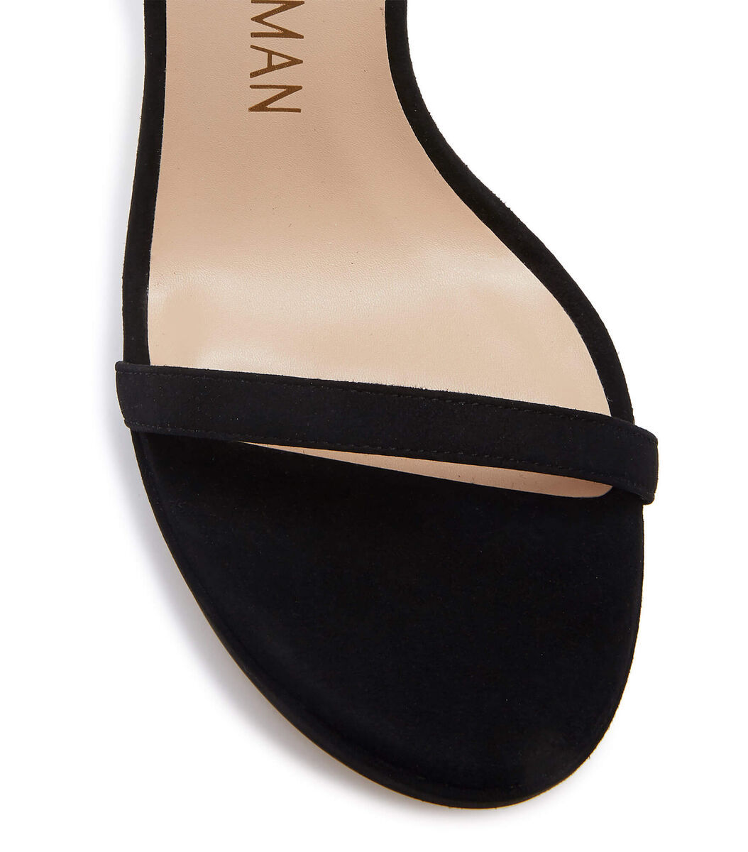 Stuart Weitzman One-word Loop Sandals With High Heels In Black