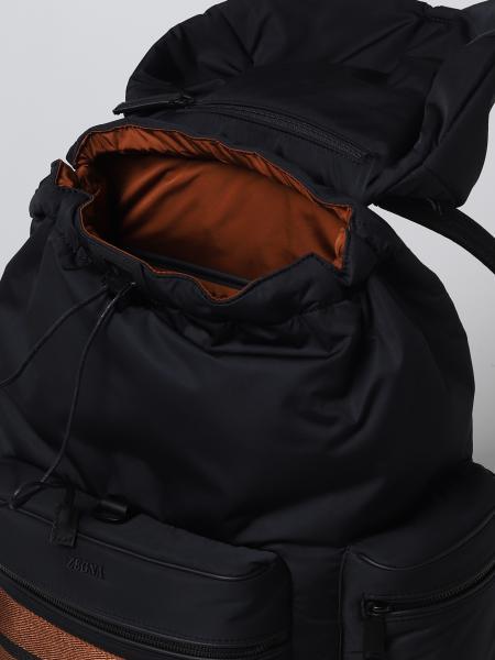 Zegna Flap Backpack In Black