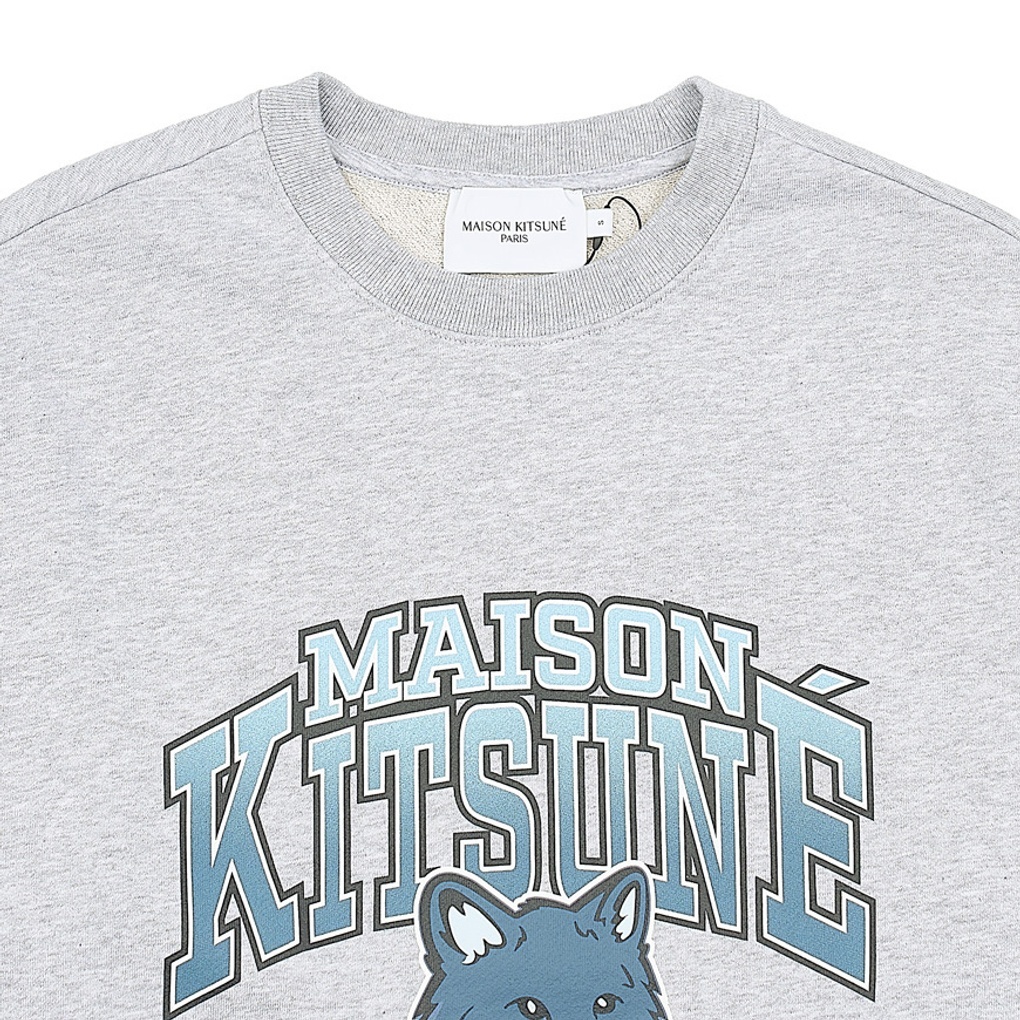 Maison Kitsuné Maison Kitsune Crew Neck Sweatshirt With Campus Fox Print In White