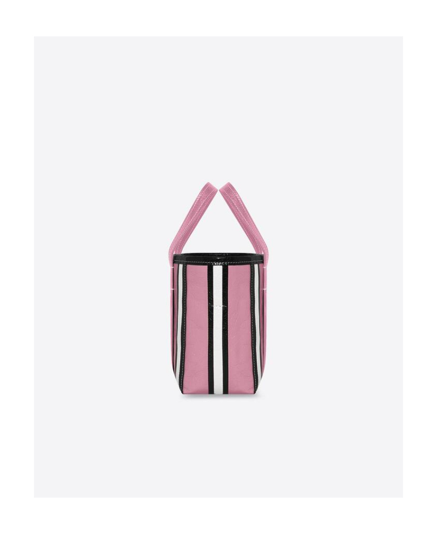 Shop Balenciaga Small Barbes East-west Striped Shopper Tote In Pink