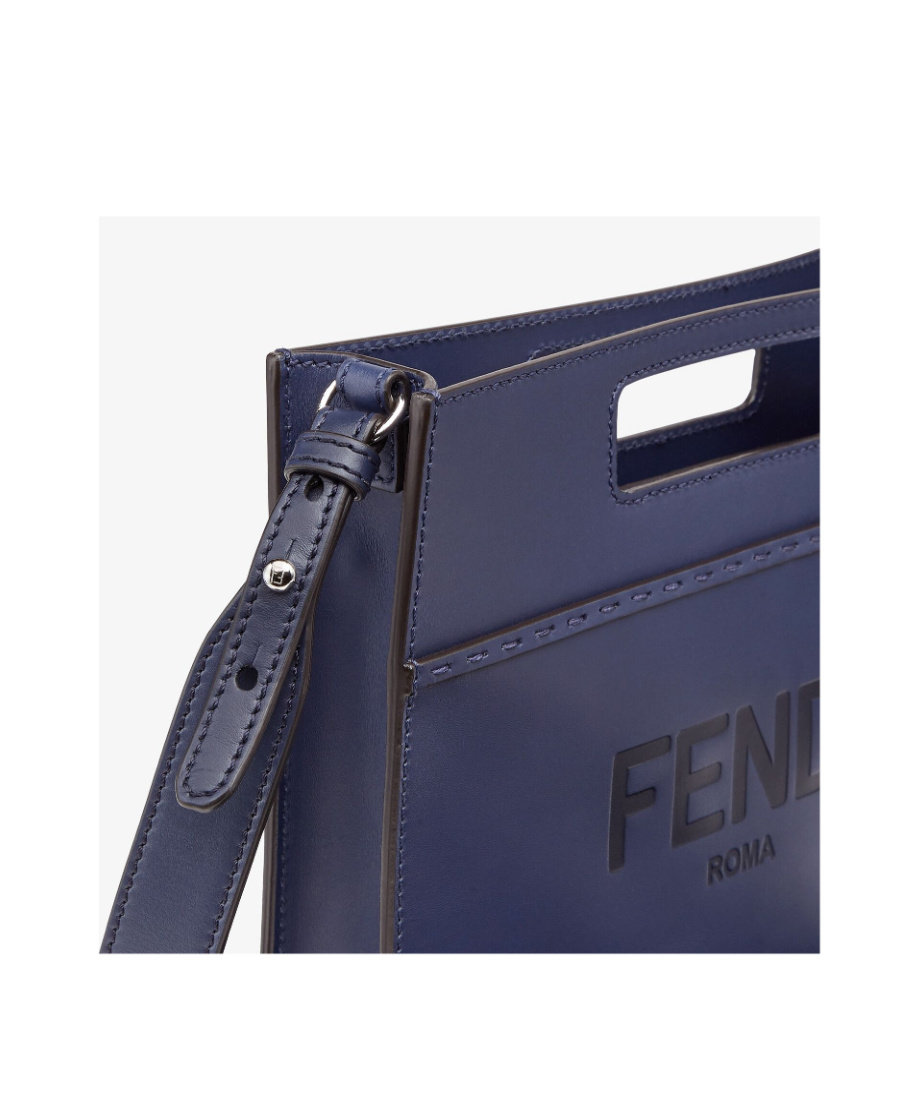 Fendi Mini Logo Todd Handbag In Blue