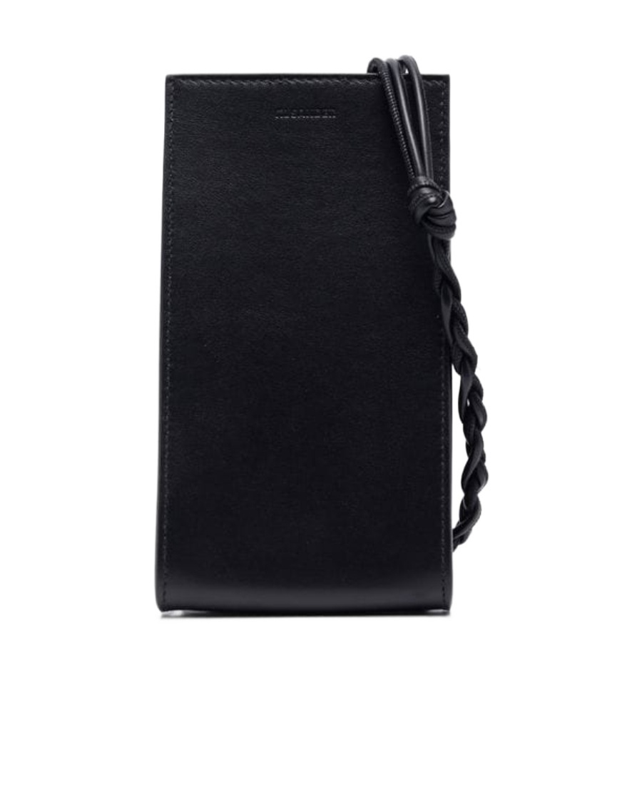 Jil Sander Leather Logo-detail Neck Bag In Black