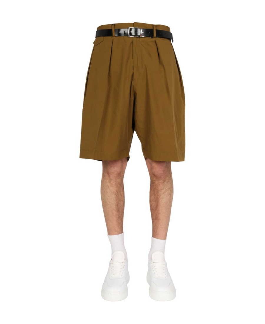 Paul Smith Cotton Bermuda Shorts In Brown