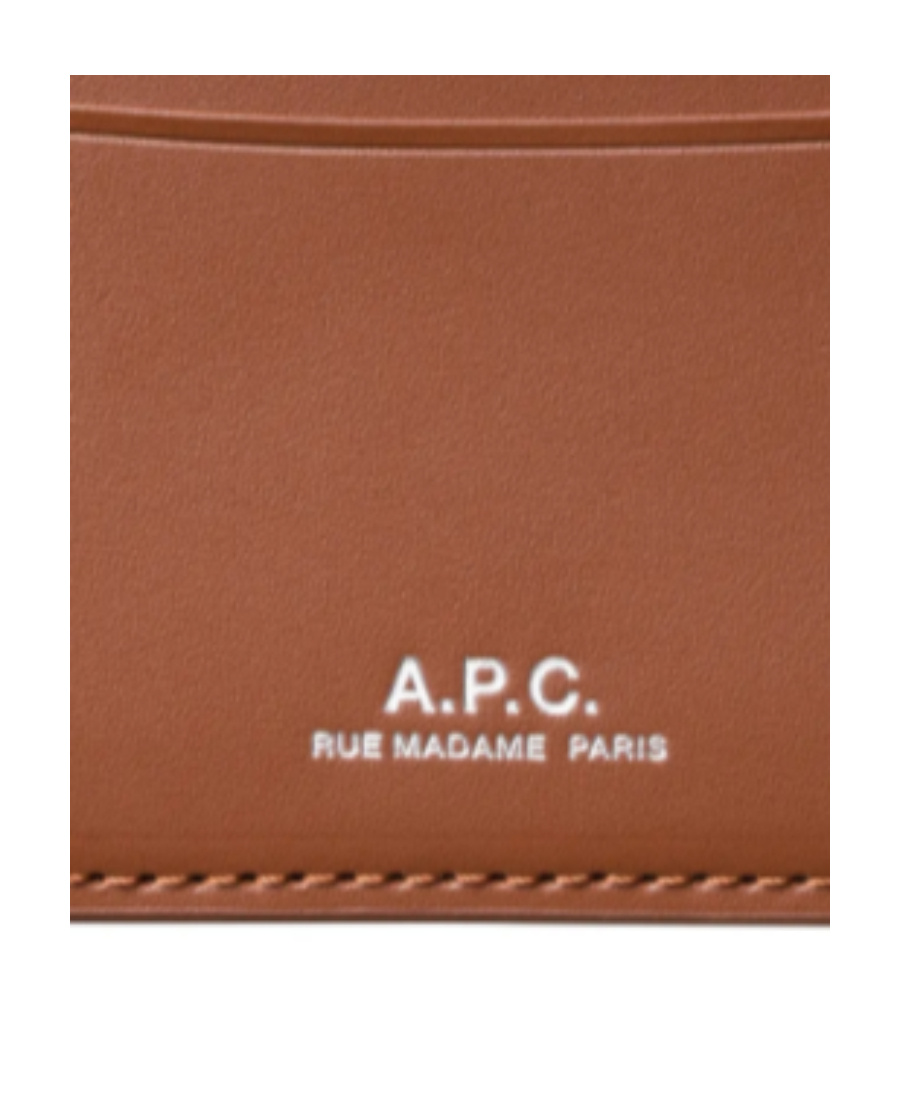 Apc André Logo-stamp Leather Cardholder In Brown