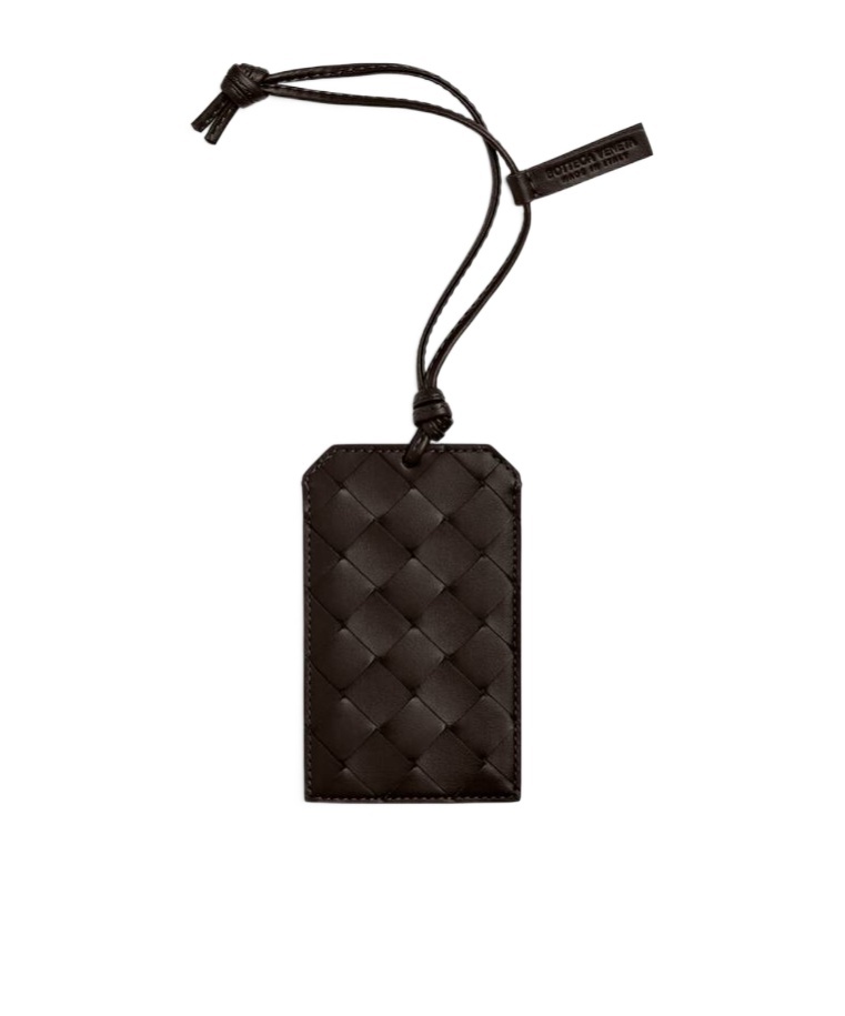 Bottega Veneta Badge Holder On Strap In Black