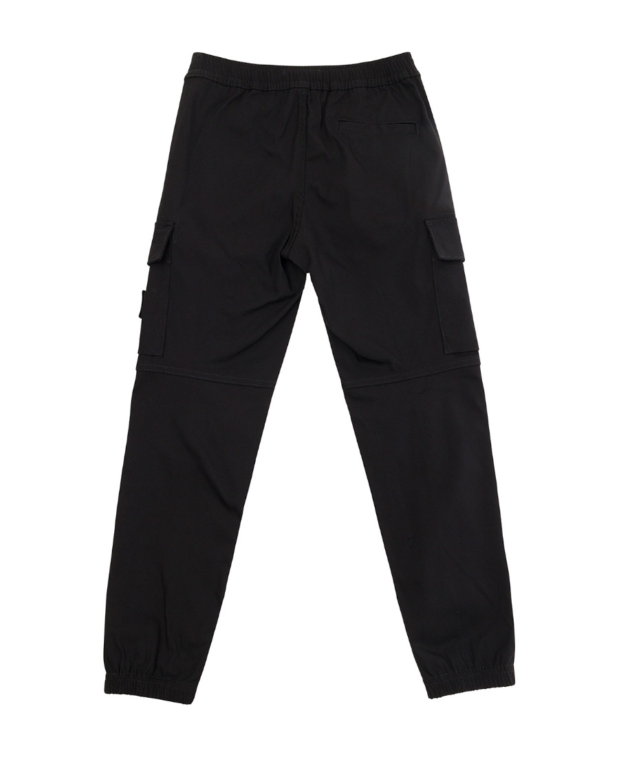 Stone Island Compass-badge Tapered Trousers In Black