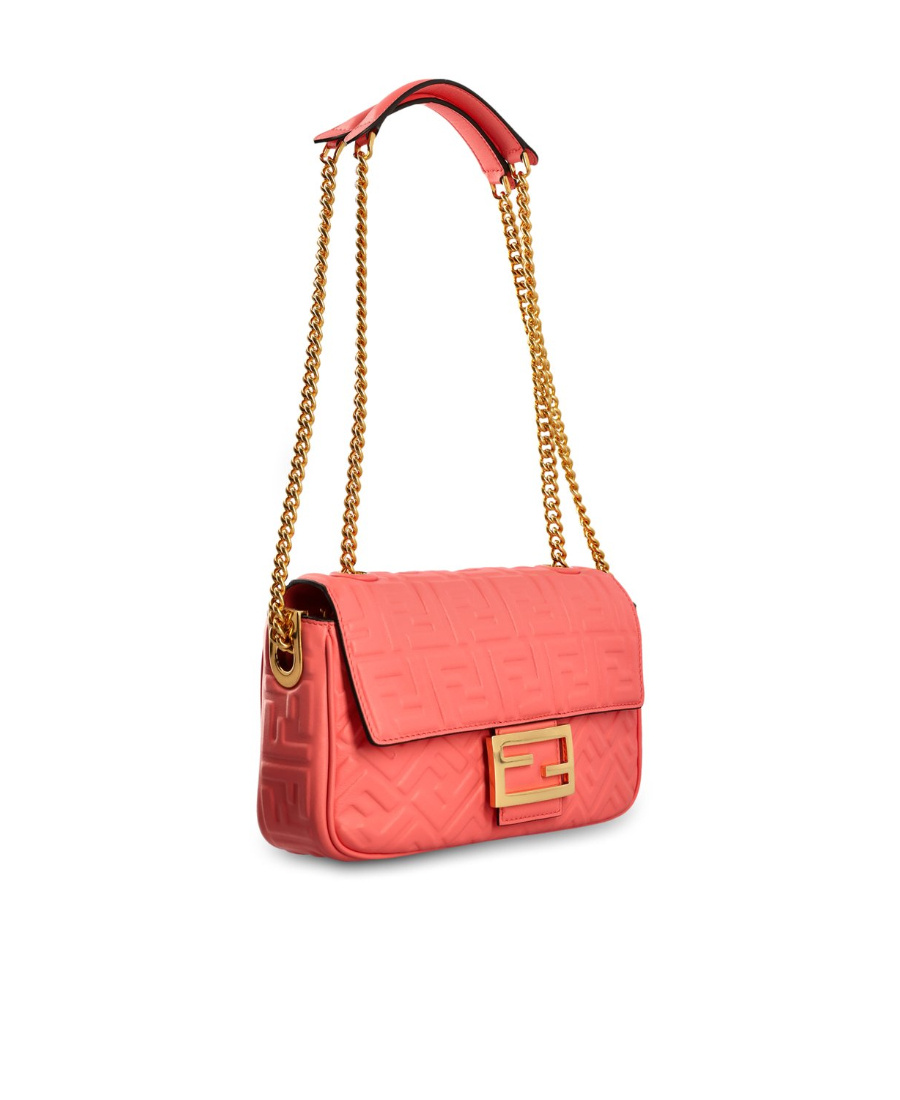 Fendi Baguette Chain Midi Shoulder Bag In Red