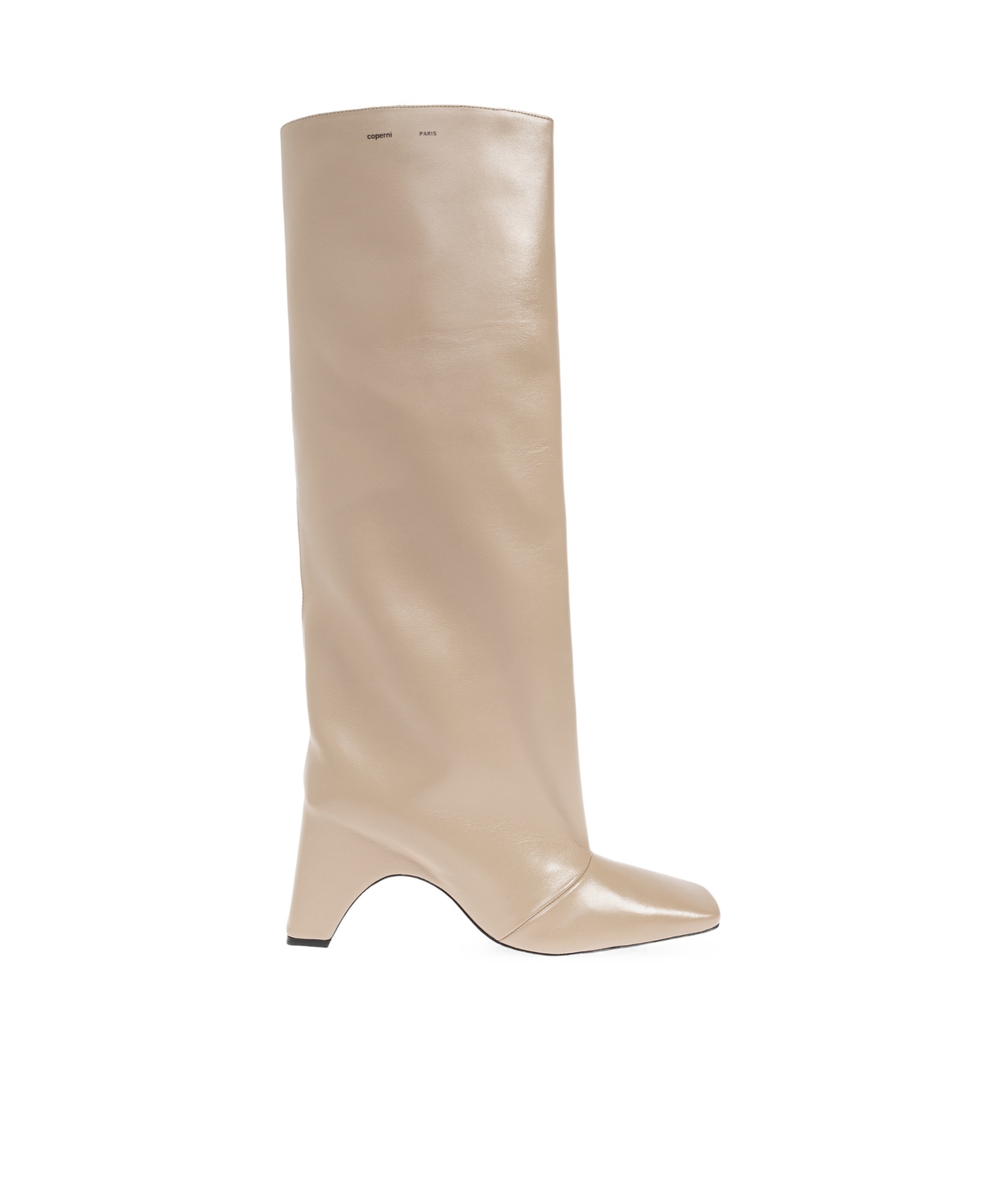 Shop Coperni Square Toe Bridge Boots In Nude