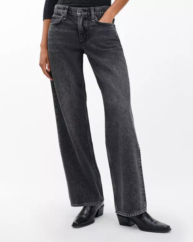 Rag & Bone Saige Straight Jeans In Black