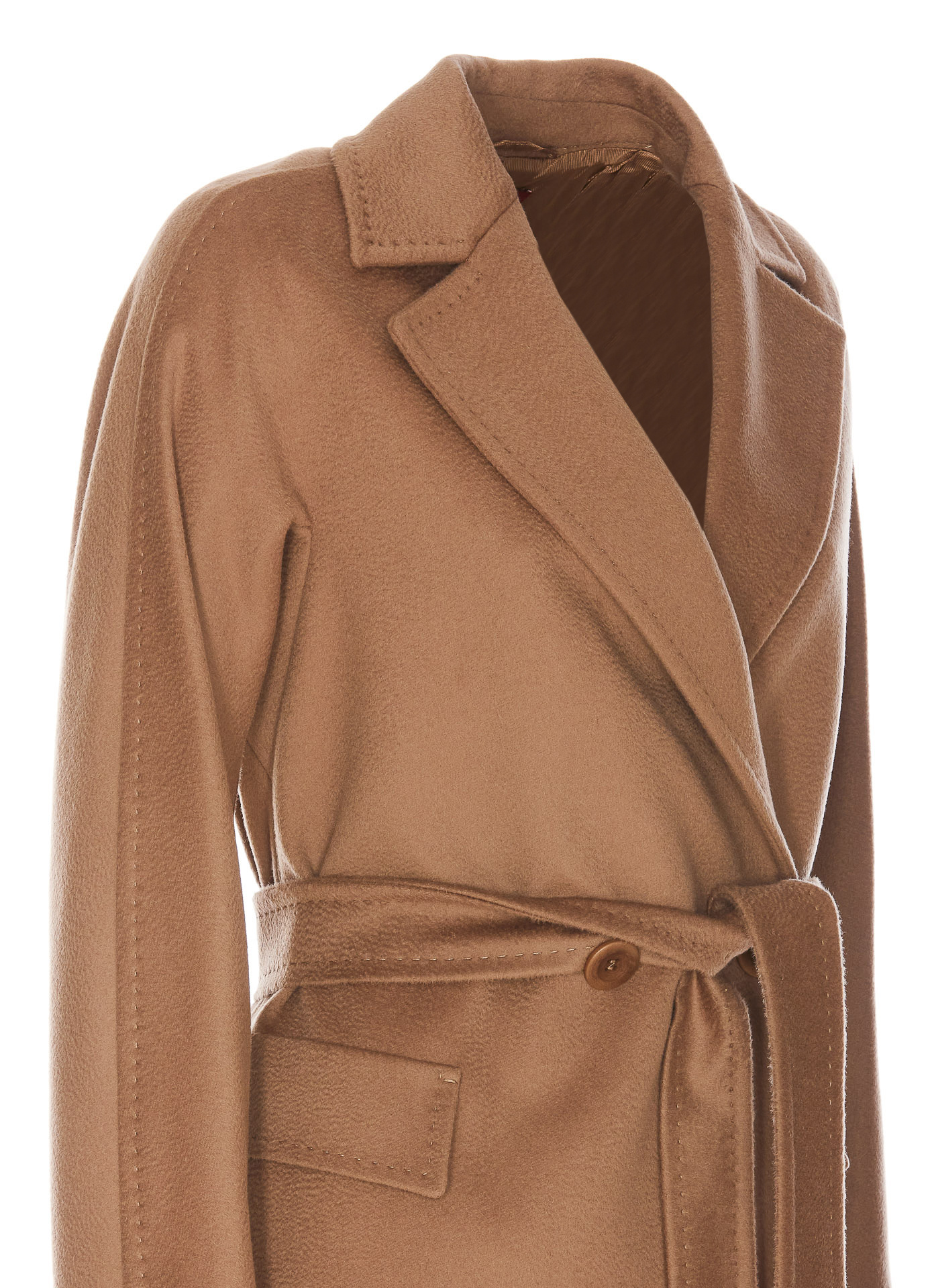Max Mara Long-sleeved Coat In Brown