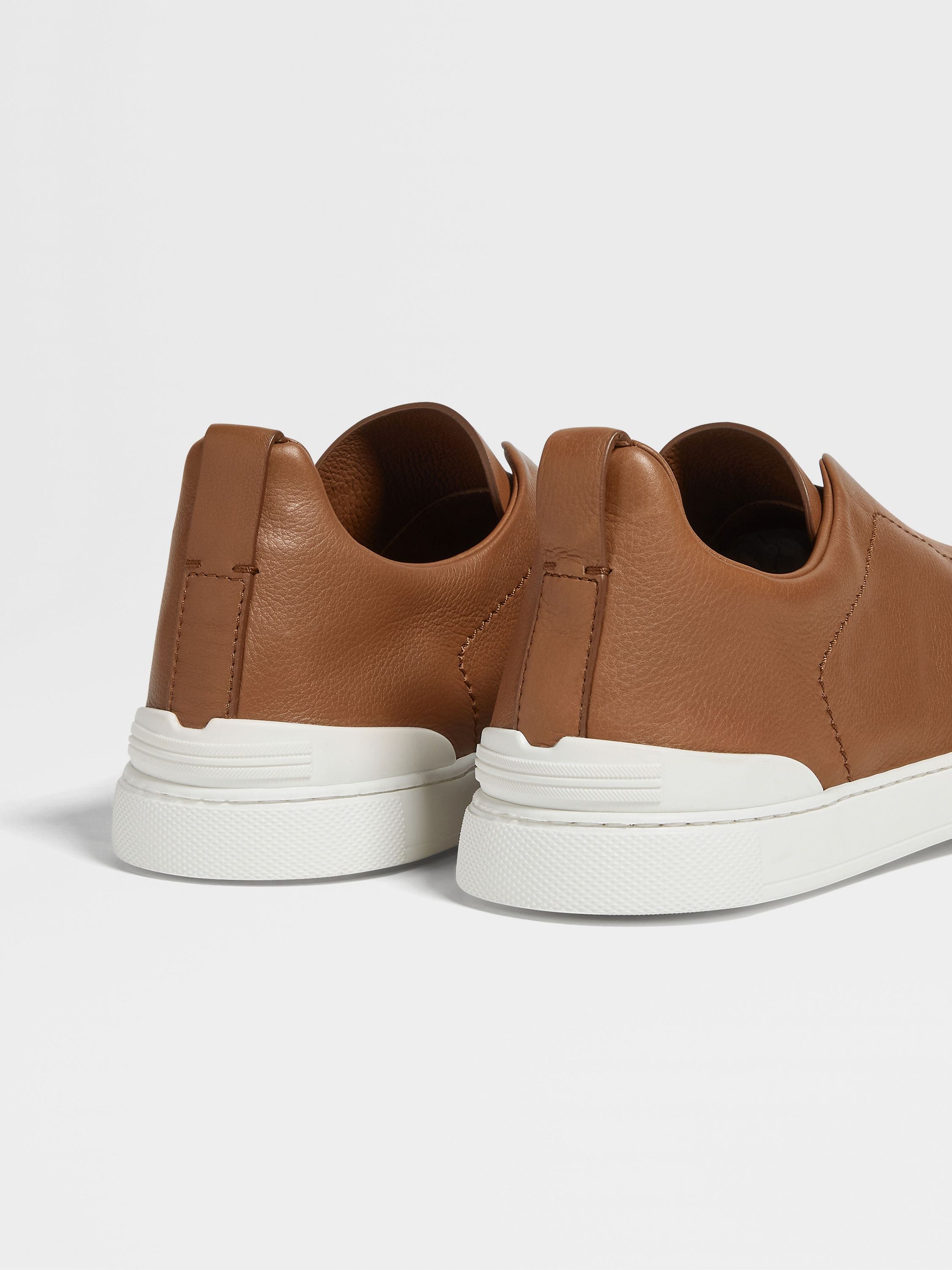 Zegna Triple Stitch Low-top Sneakers In Brown