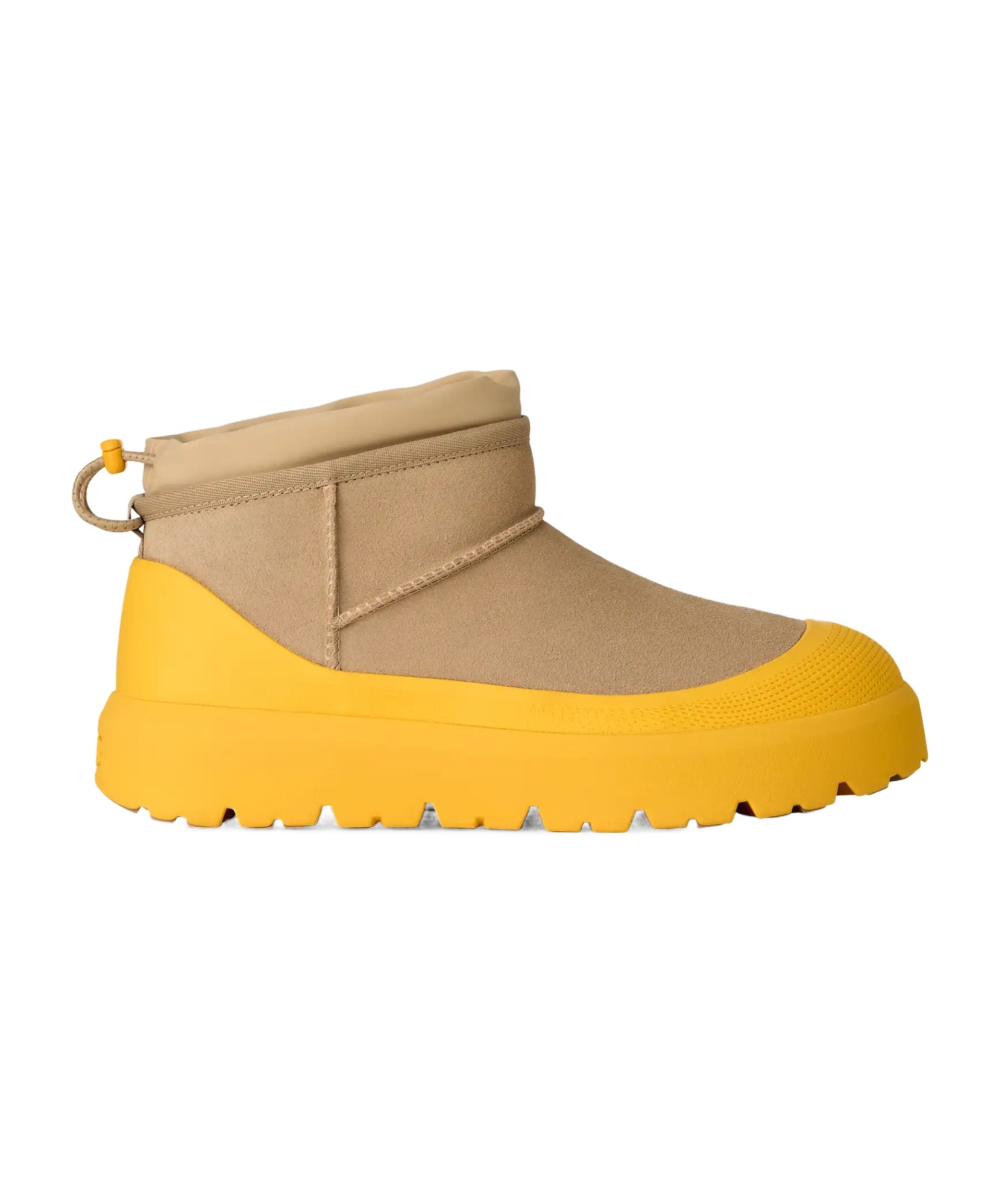 Ugg Short Weather Hybrid Fold-over Platform Boots In Gold