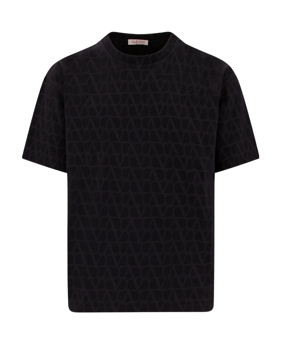 Valentino Canvas Iconograph Cotton T-shirt In Black