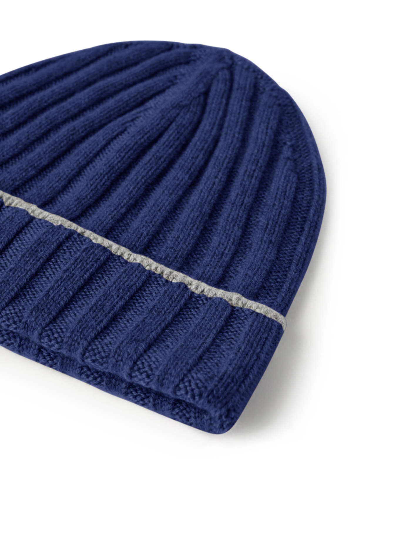 Brunello Cucinelli Ribbed Cashmere Beanie In Blue