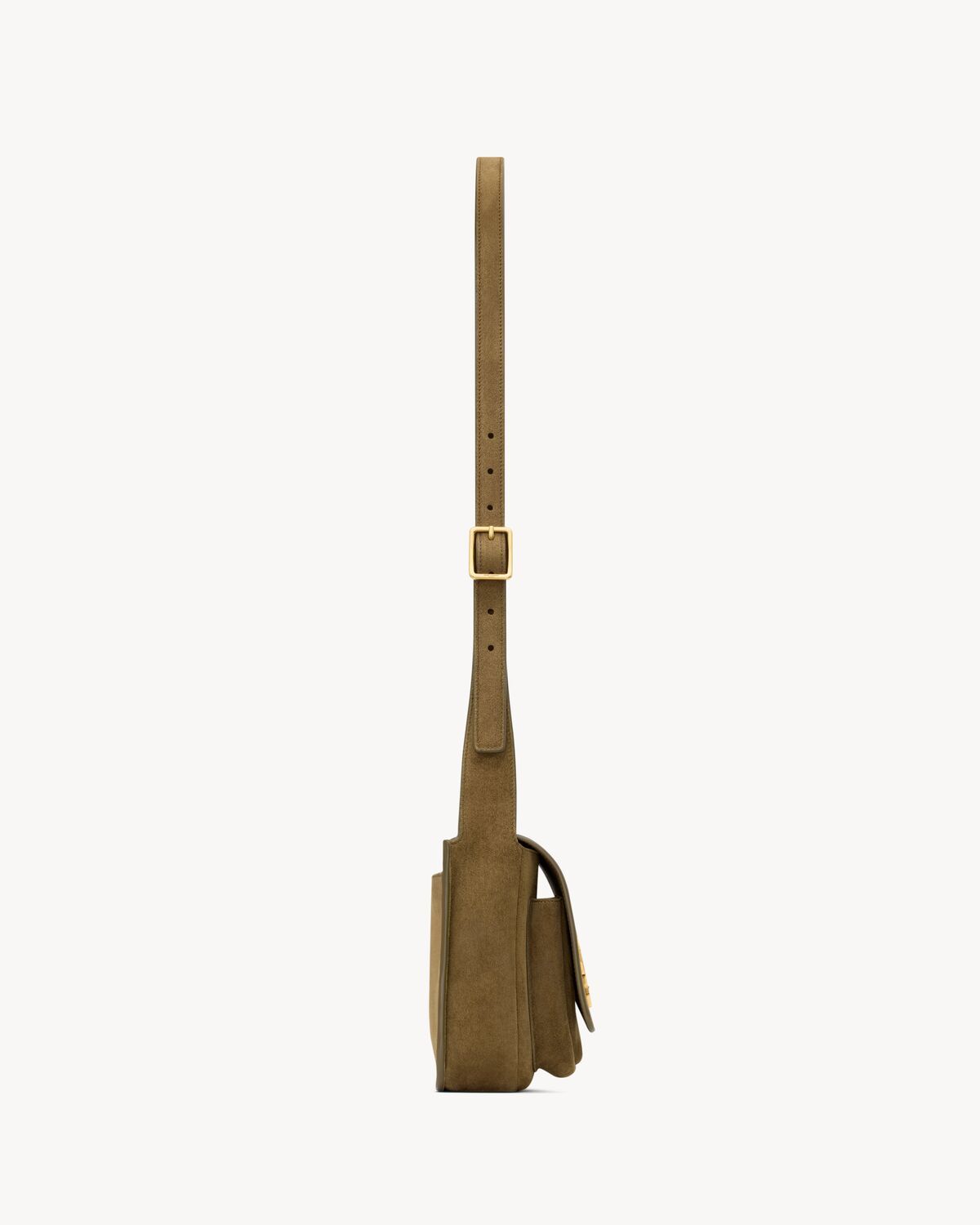 Saint Laurent Niki Satchel In Suede In Green