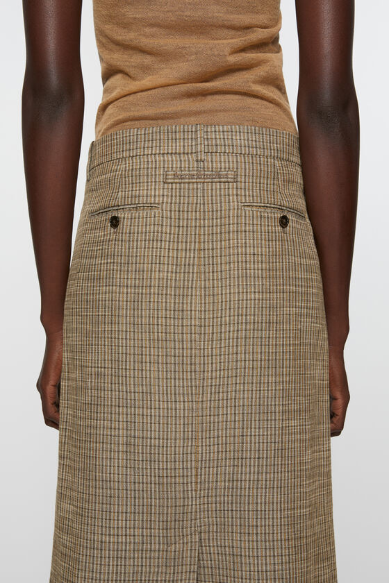 Acne Studios Checked Maxi Skirt In Nude