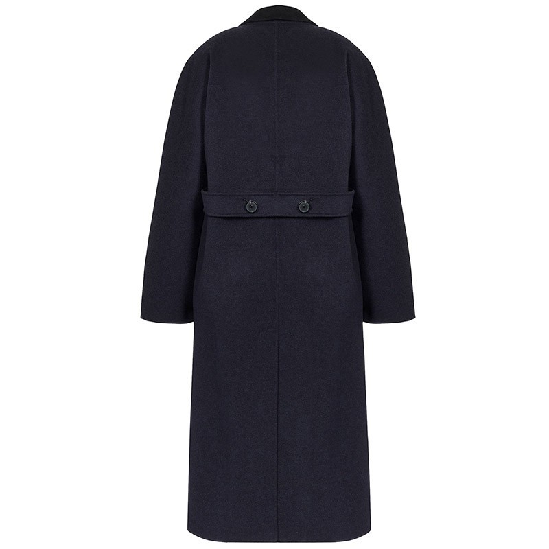 EMPORIO ARMANI NAVY BLUE LAPEL COAT