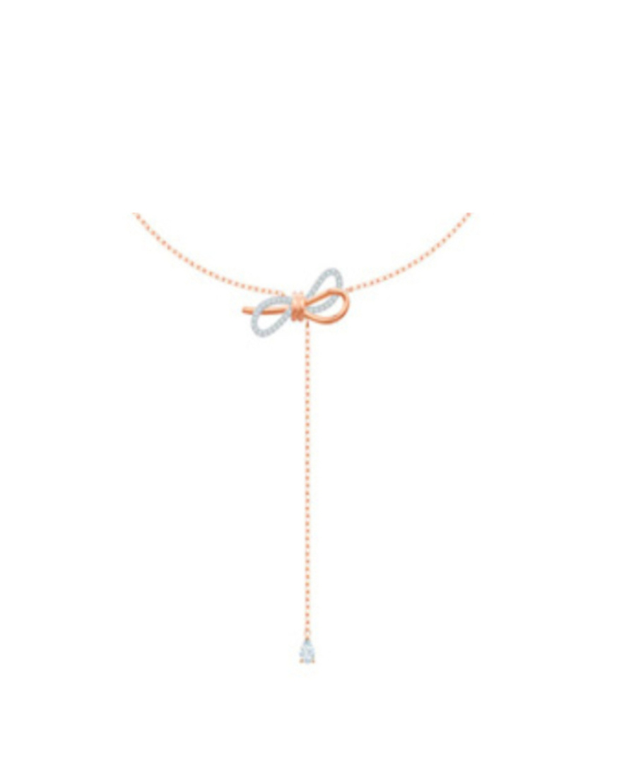 Swarovski Bow Tie Pendant Necklace In Yellow