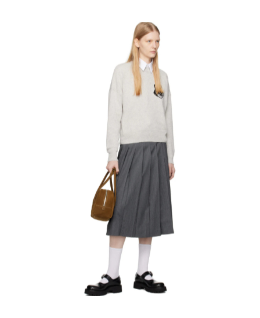 MAISON KITSUNÉ LOGO-INTARISA WOOL JUMPER
