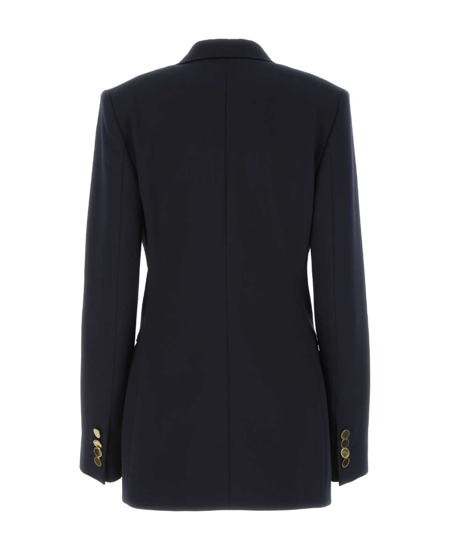 Stella Mccartney Navy Blue Polyester Blend Blazer In Black