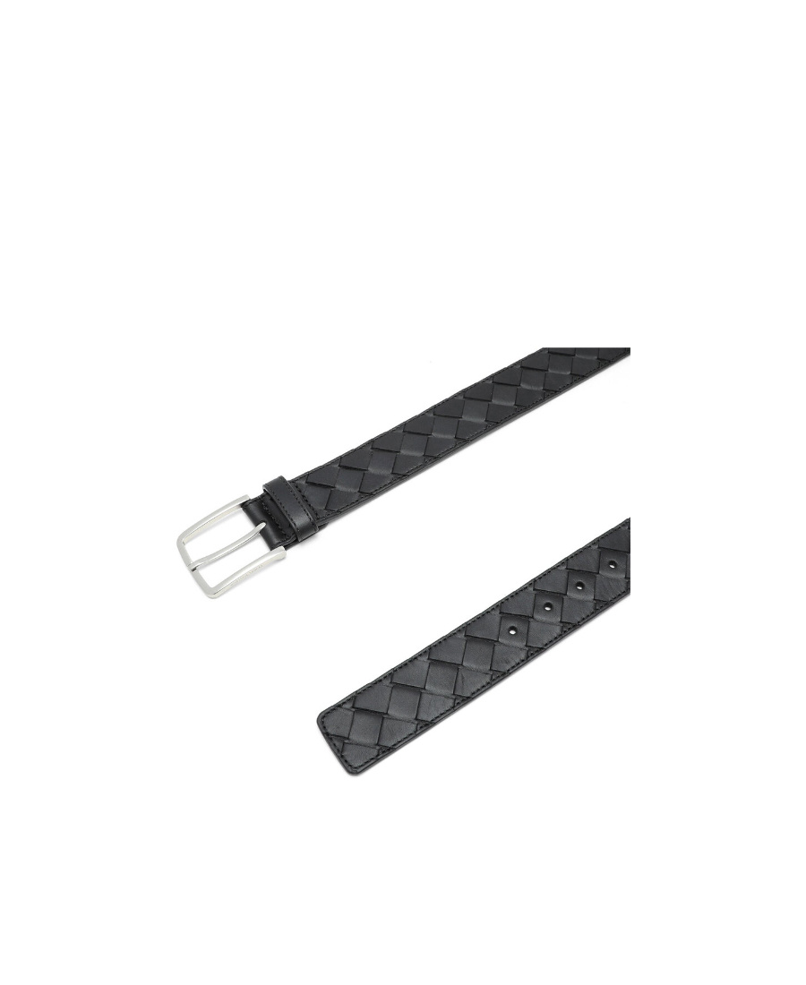 Bottega Veneta Intrecciato Belt In Black