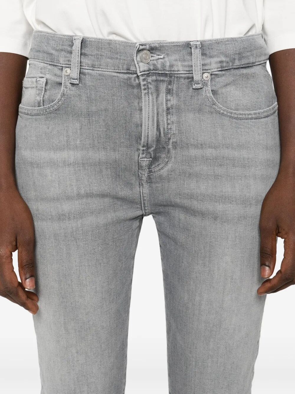7 For All Mankind Relaxed Skinny Full Scale Trousers In Gray