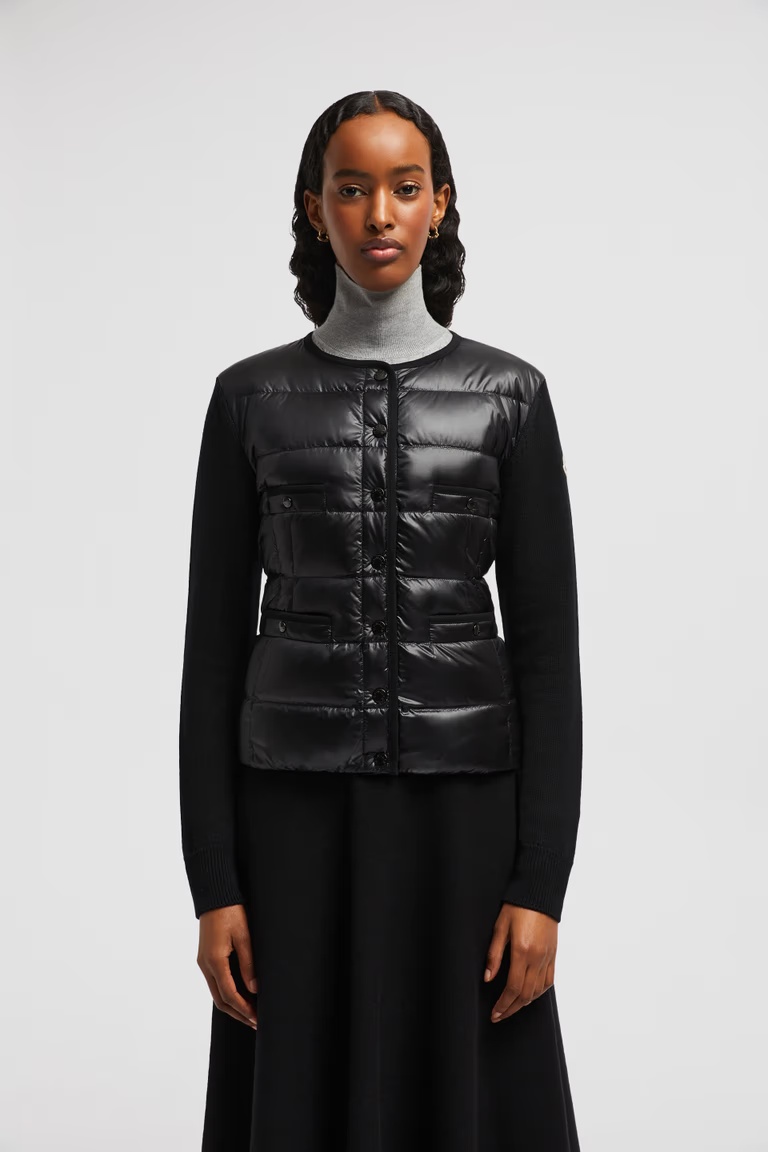 Moncler Down-filled Buttoned Cardingan In Black