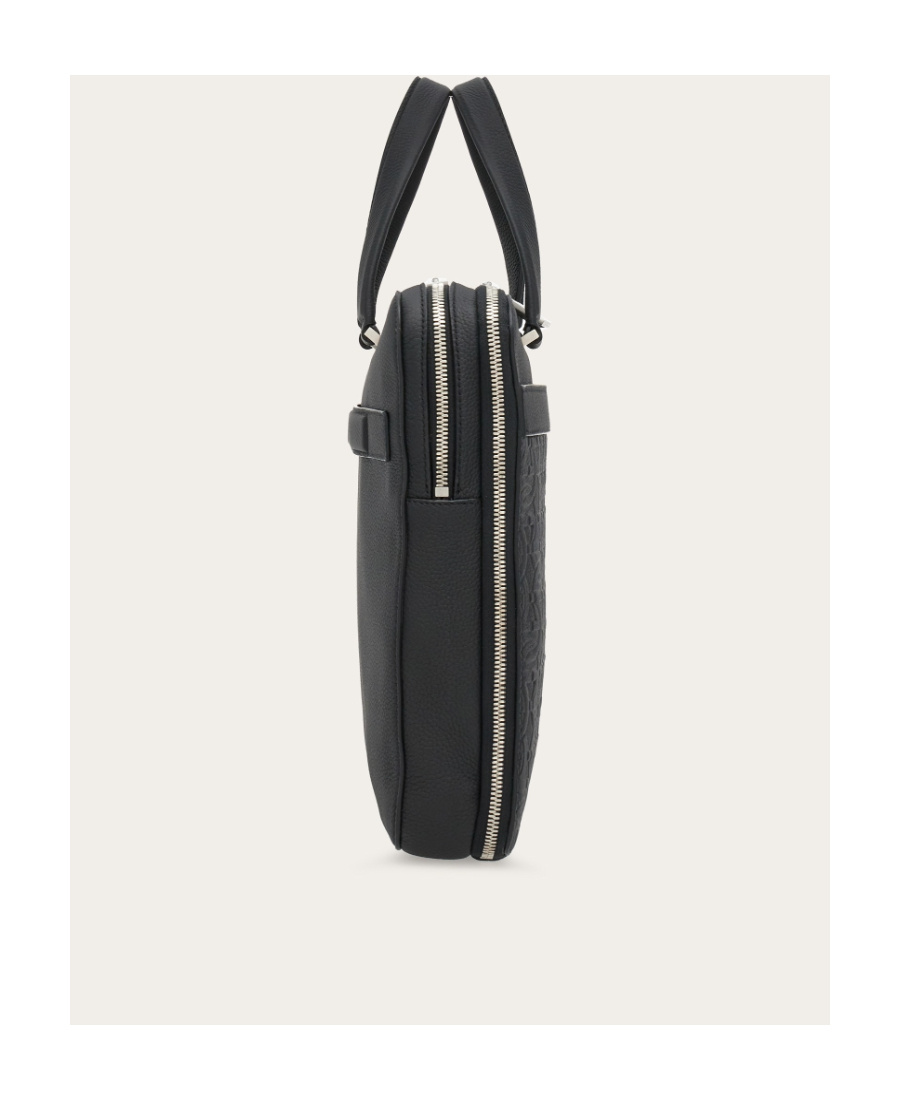 Ferragamo Men's Gancini Business Bag In Black