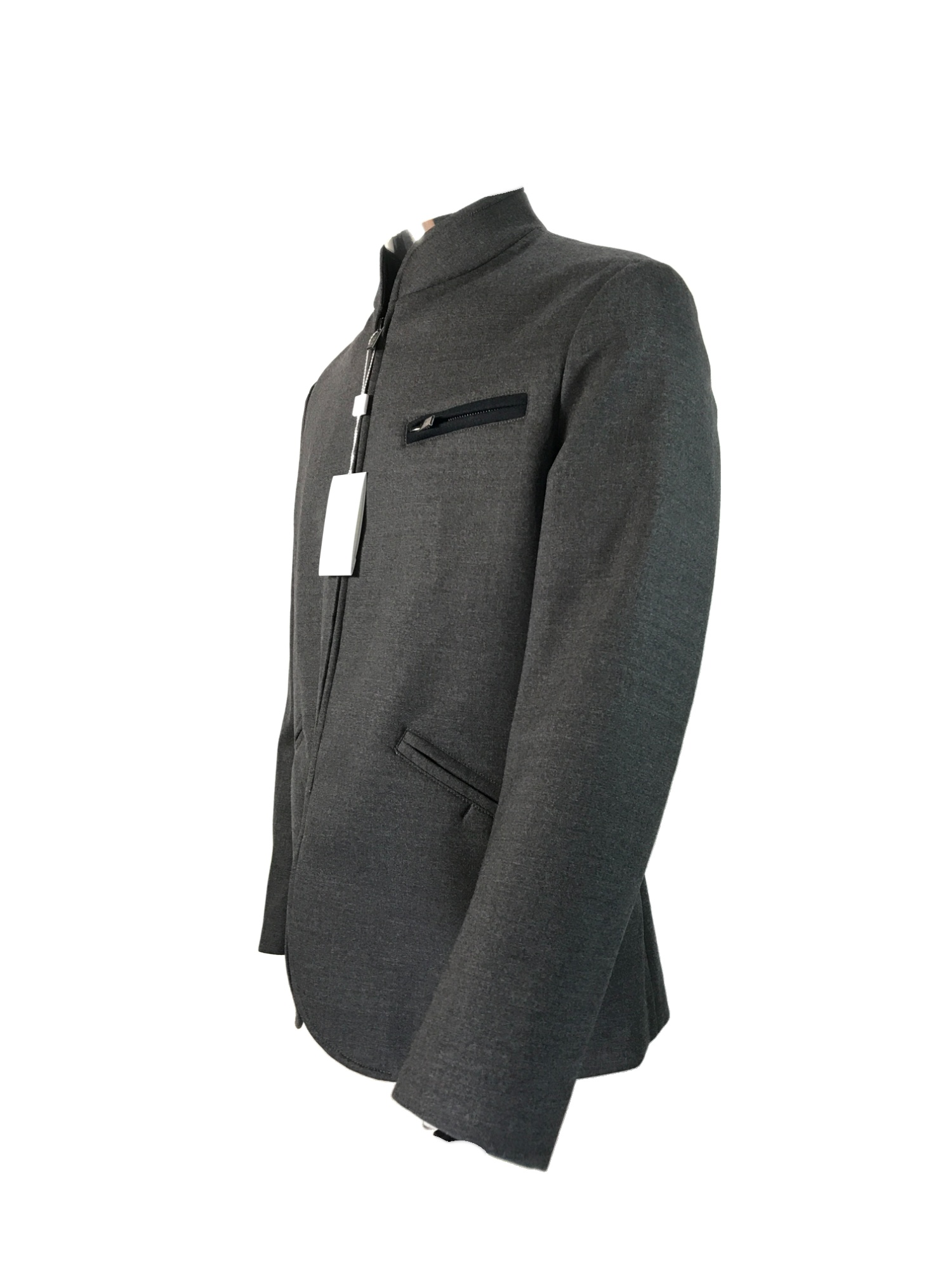 Armani Collezioni Long-sleeved Casual Jacket In Black