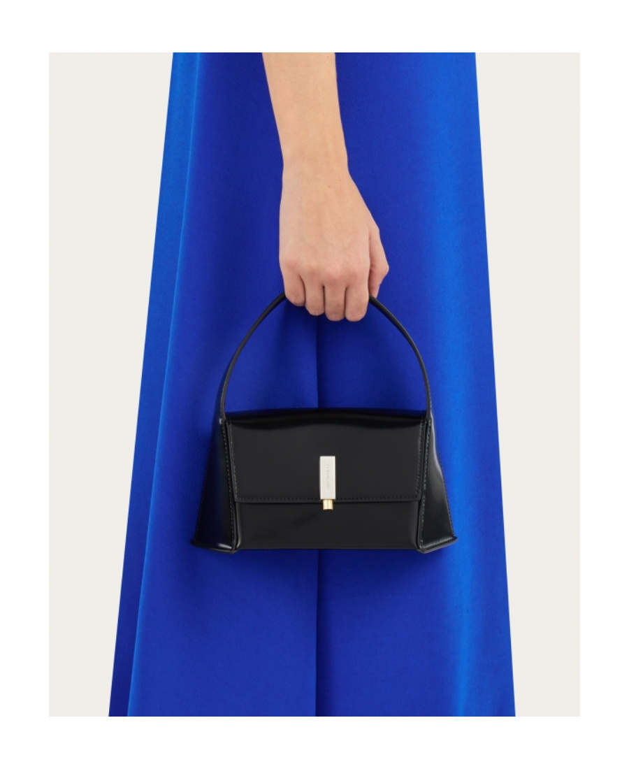 Shop Ferragamo Flip Shoulder Bag In Black