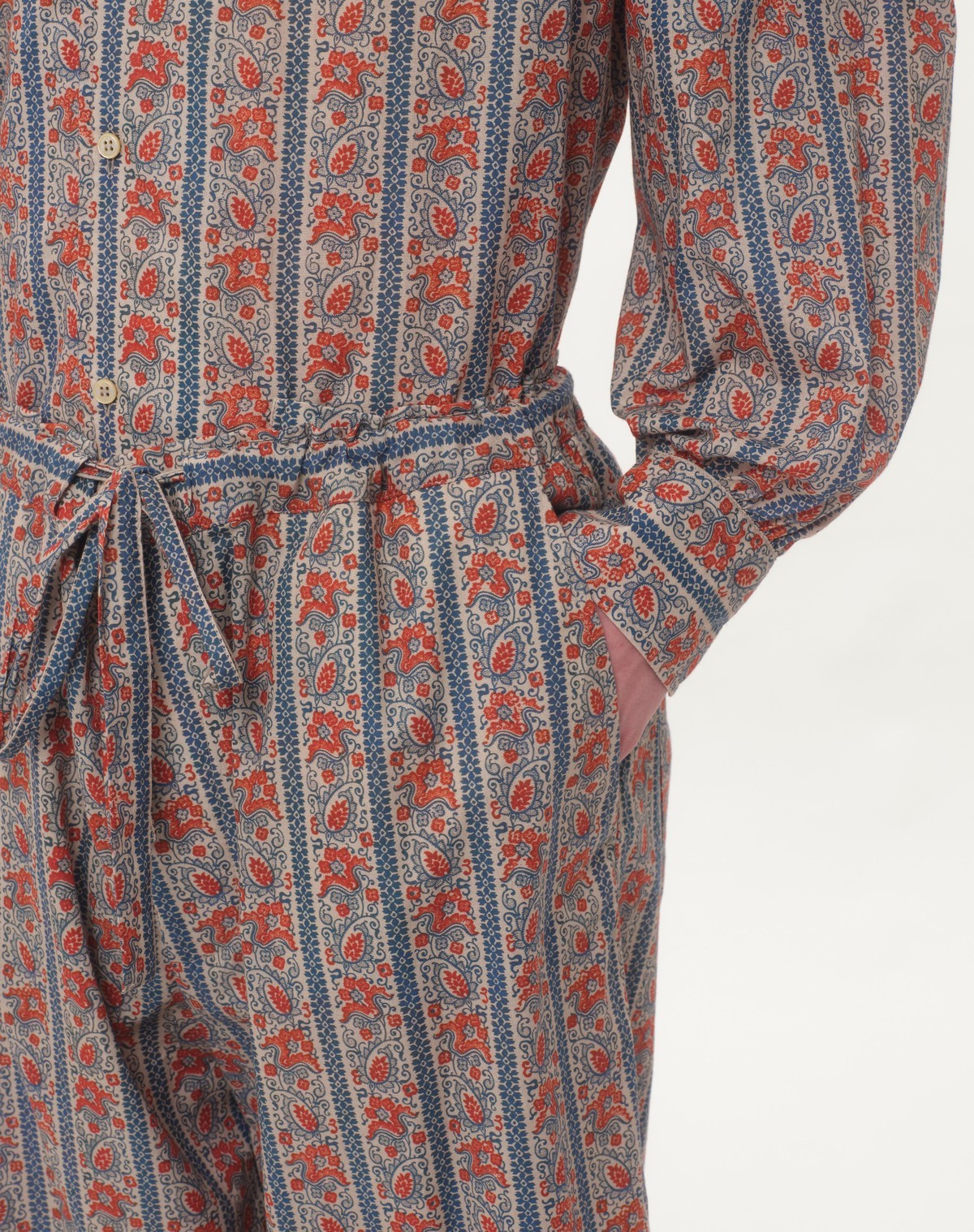 Valentino Voyage Imaginaire Print Straight Pants In Gray