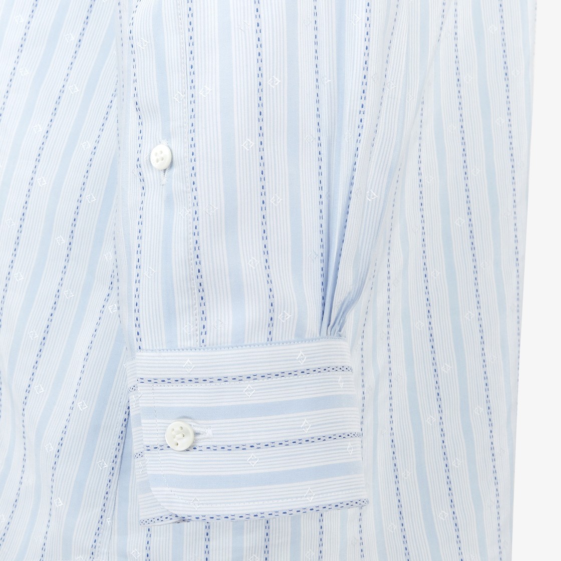 Fendi Logo Striped Shirt In White