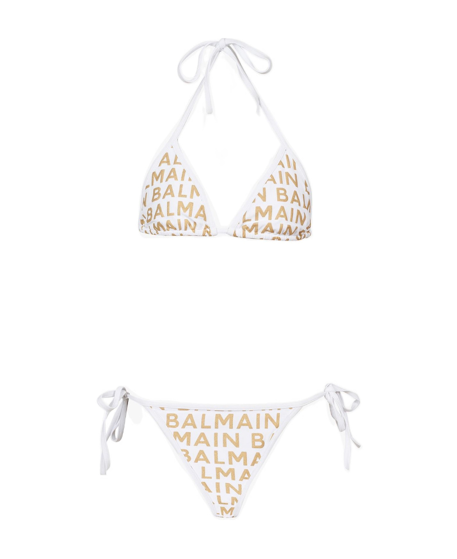 Balmain Triangle Bra Bikini In White