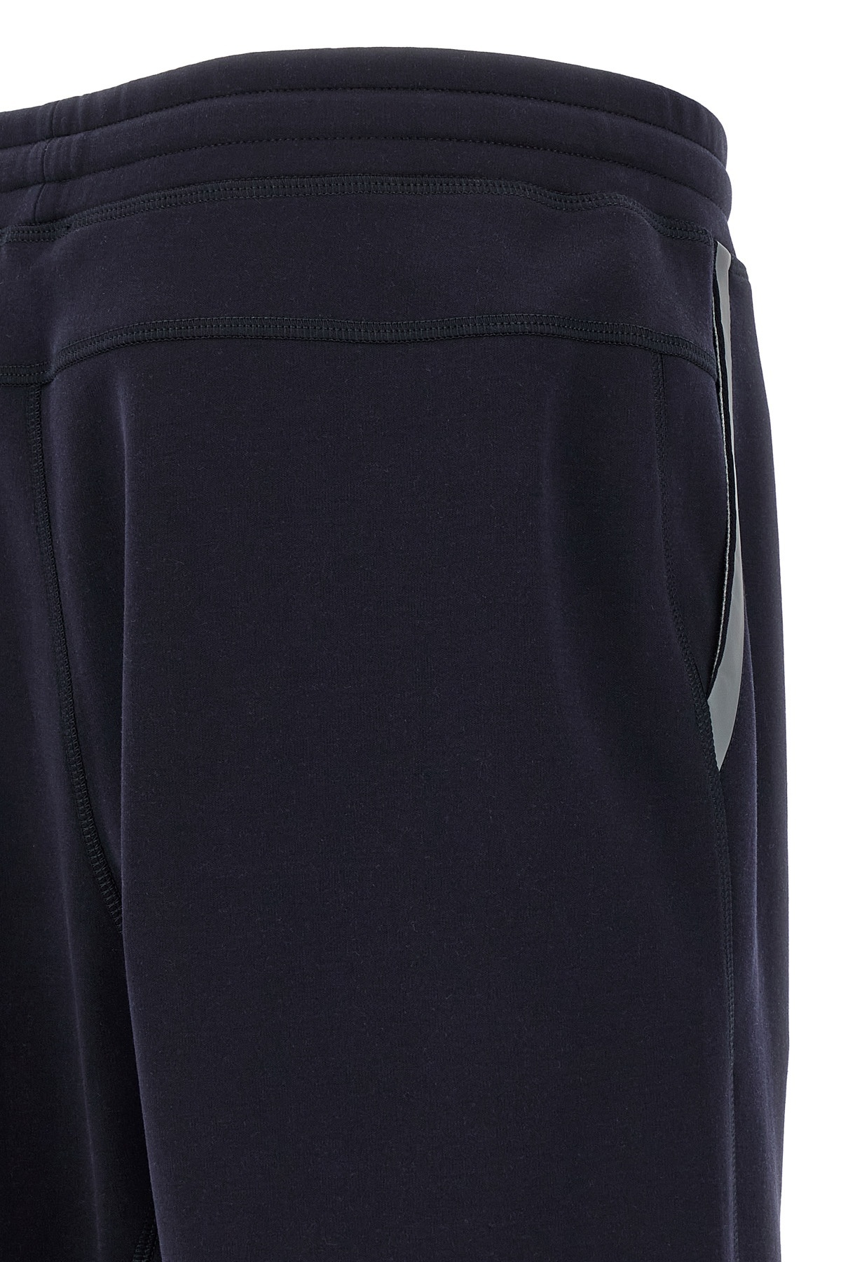 Brunello Cucinelli Casual Joggers With Drawstring And Stripes In Black