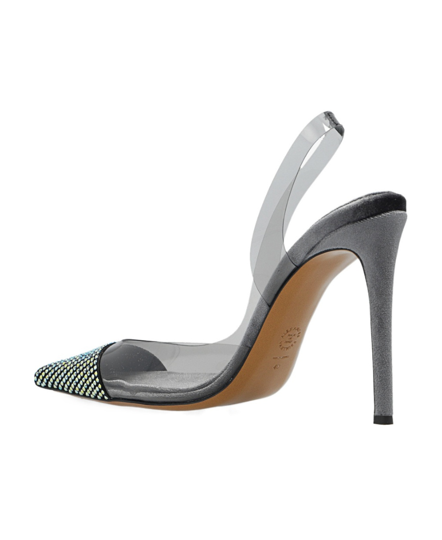 Alexandre Vauthier Rhinestone-embellished Slingback Pumps In Gray