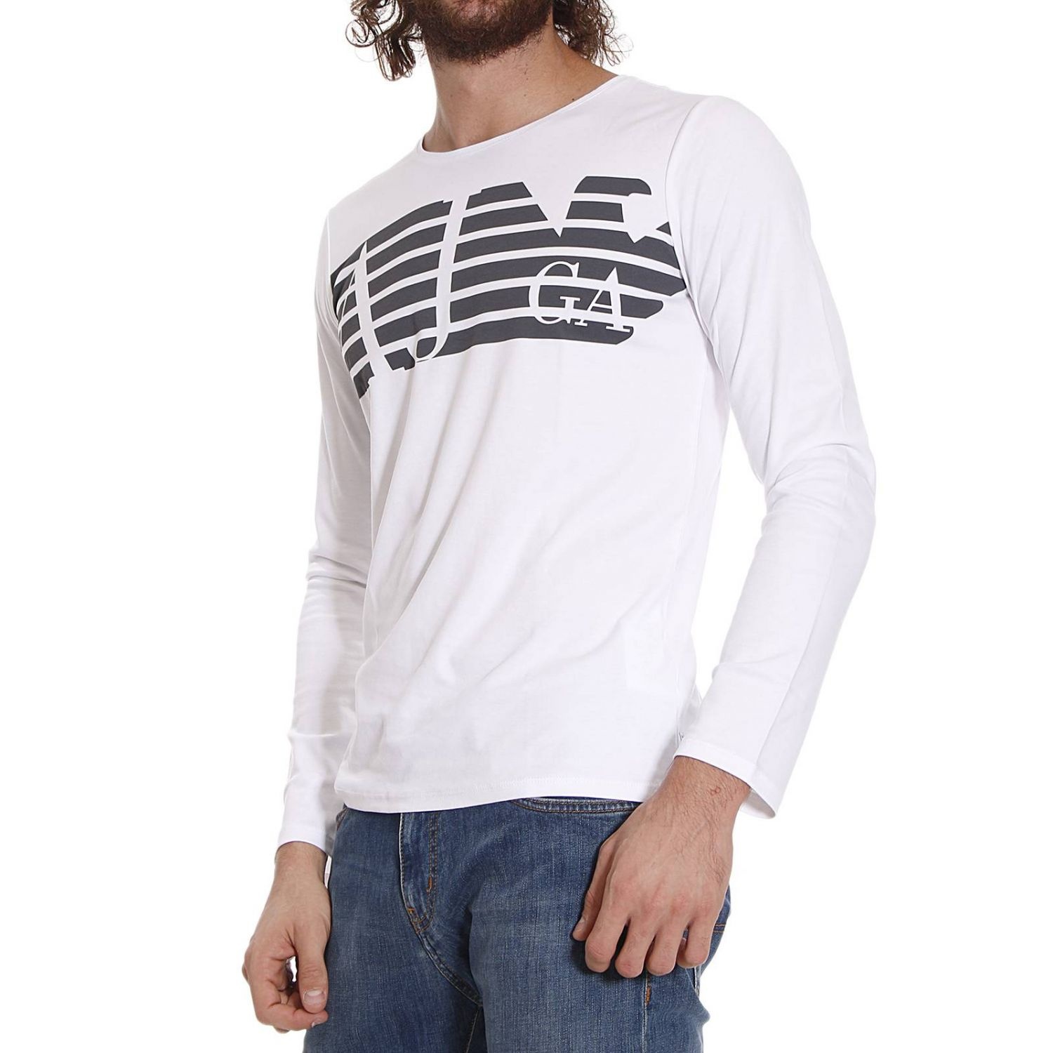 Armani Jeans Logo Details T-shirt In White