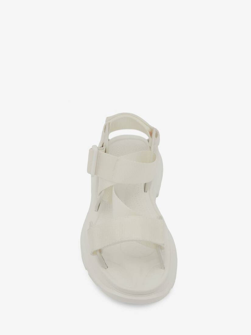 Alexander Mcqueen Tread Leather Sandal In White