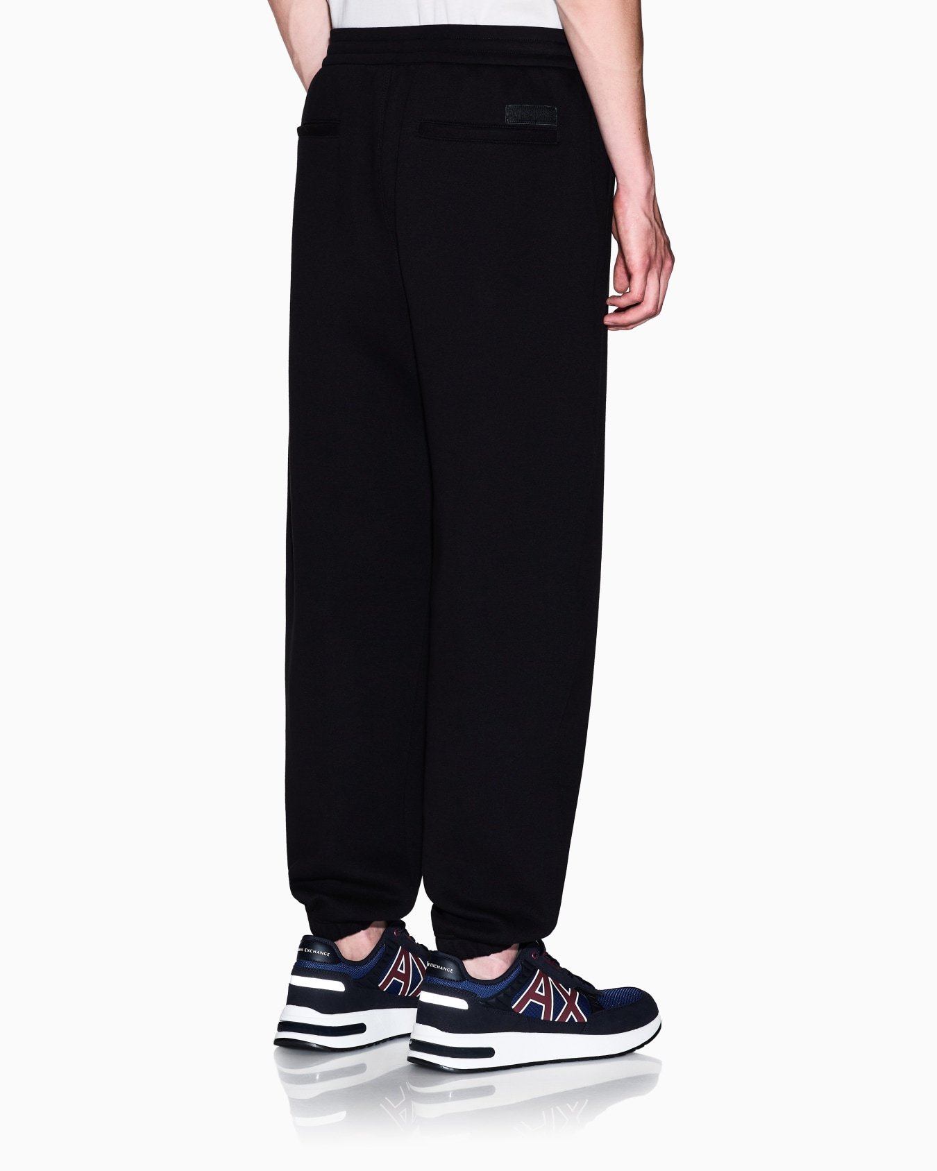 Armani Exchange Cotton-blend Piqué Track Pants In Black