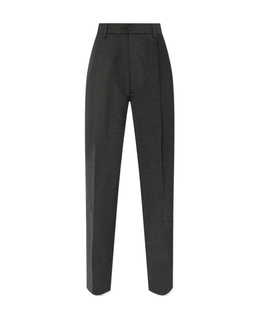 Victoria Beckham Pleated Straight-leg Trousers In Black