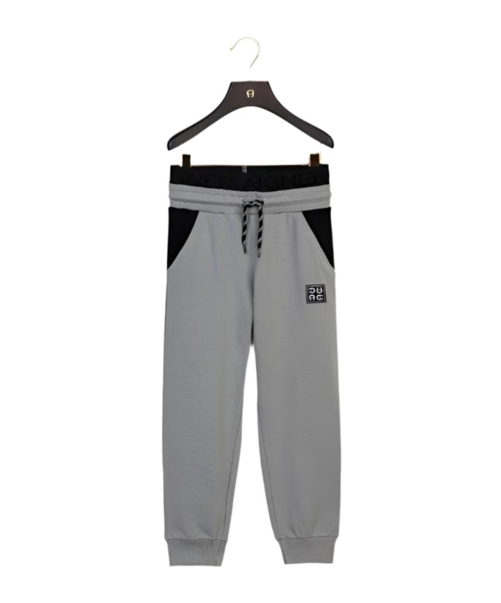 Shop Aigner Double-waistband Jersey Sweatpants In Gray