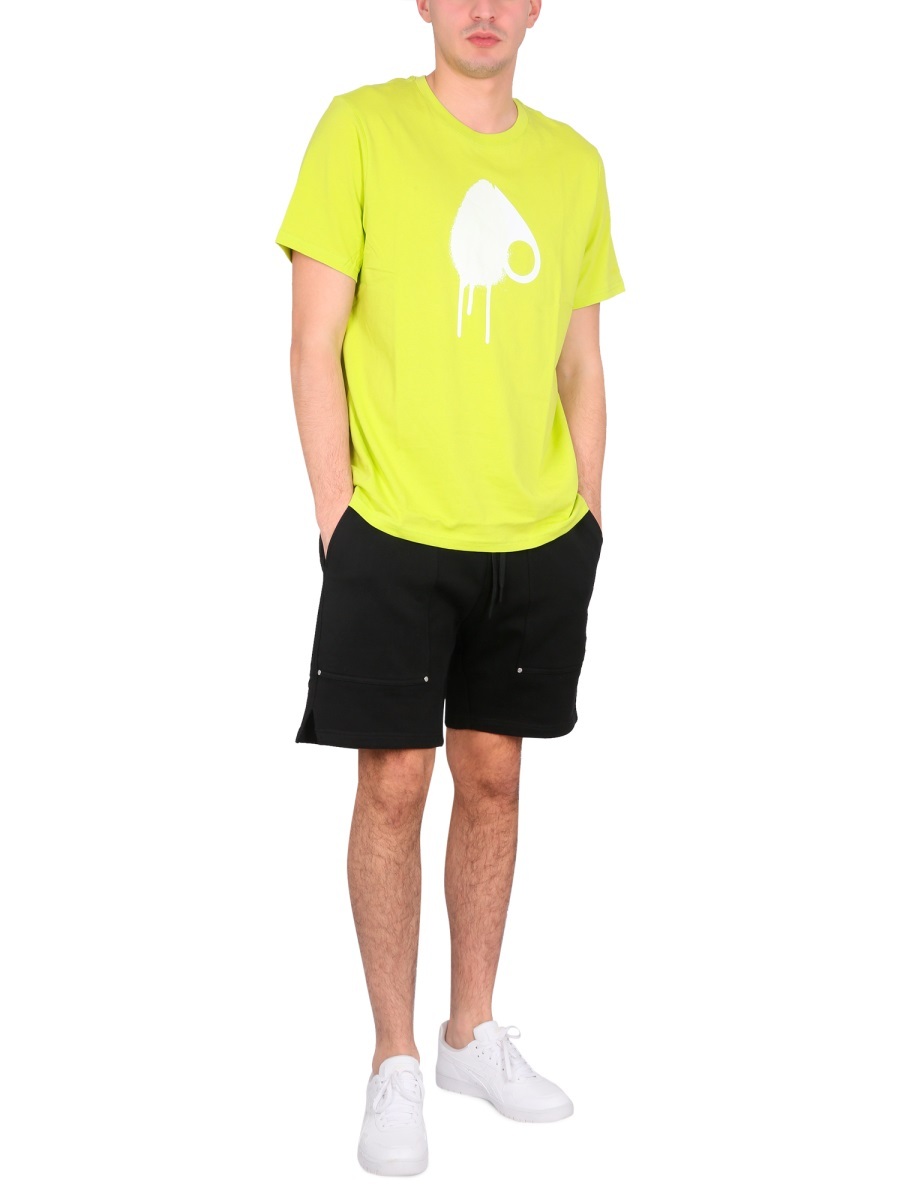 Moose Knuckles Logo-print Cotton T-shirt In Yellow