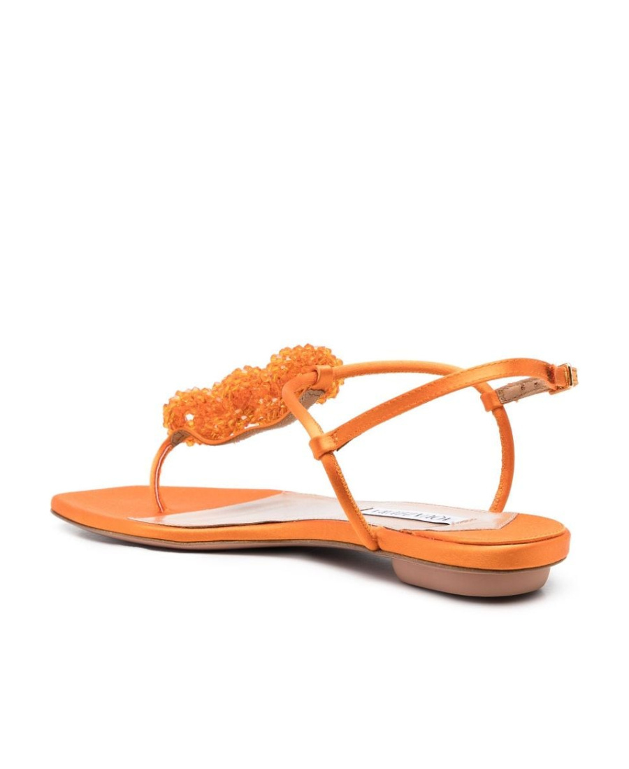 Aquazzura Chain Of Love Thong Sandals In Orange