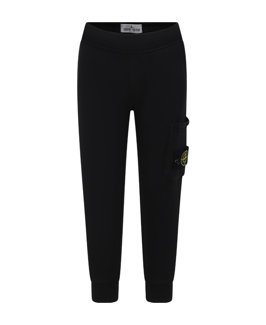 Stone Island Compass-badge Cotton Track Trousers In Black