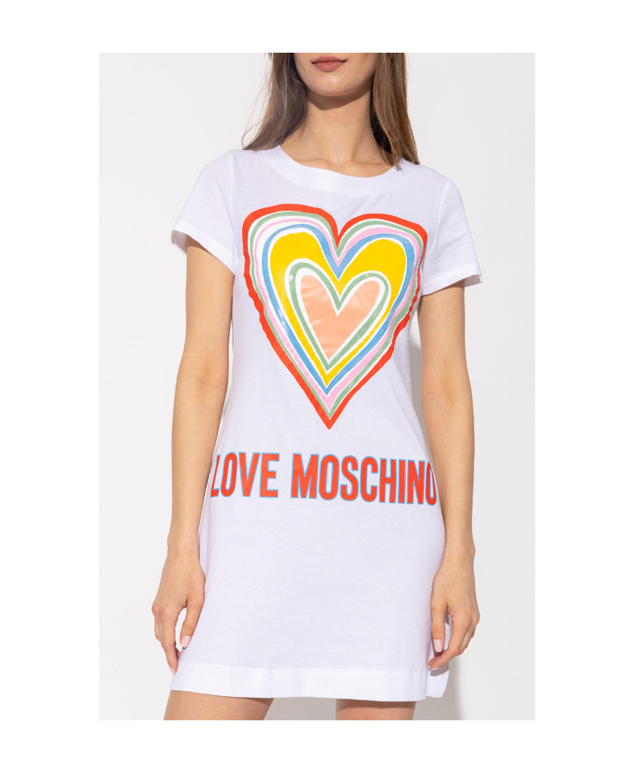 Moschino Logo-print T-shirt Dress In White